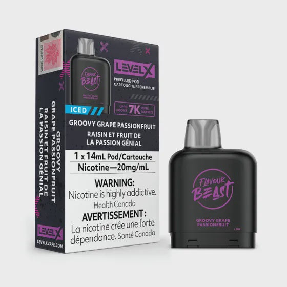 level-x-flavour-beast-iced-pod-14ml-groovy-grape-passionfruit-7000-puffs-20mg Level X Flavour Beast Iced Pod 14mL Groovy Grape Passionfruit 7000 Puffs 20mg