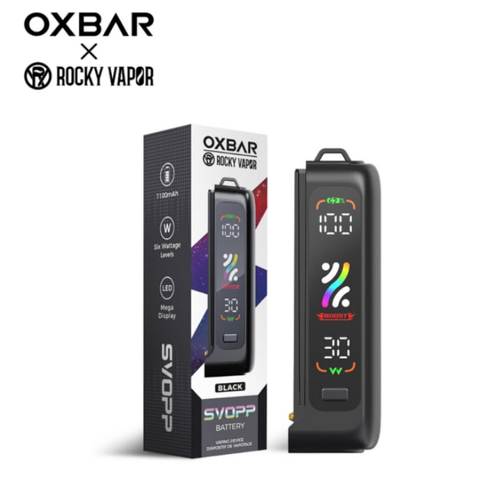 oxbar-rocky-vapor-svopp-1100mah-battery-black OXBAR Rocky Vapor SVOPP 1100mAh Battery - Black
