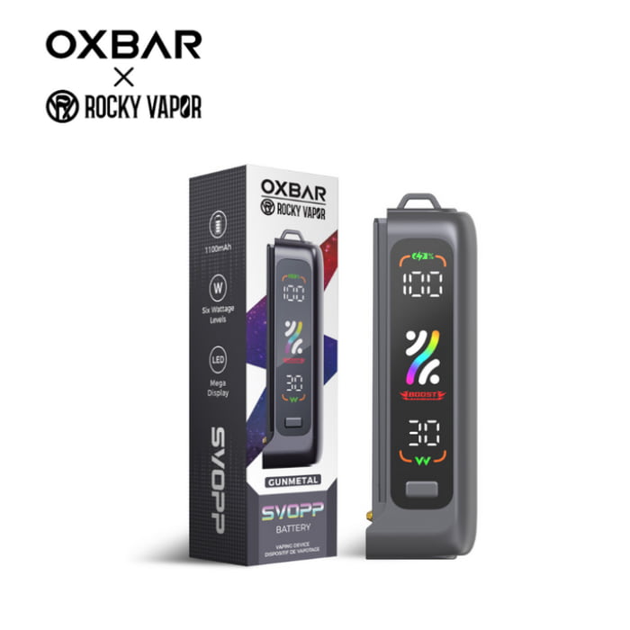 oxbar-rocky-vapor-svopp-1100mah-battery-gunmetal OXBAR Rocky Vapor SVOPP 1100mAh Battery - Gunmetal